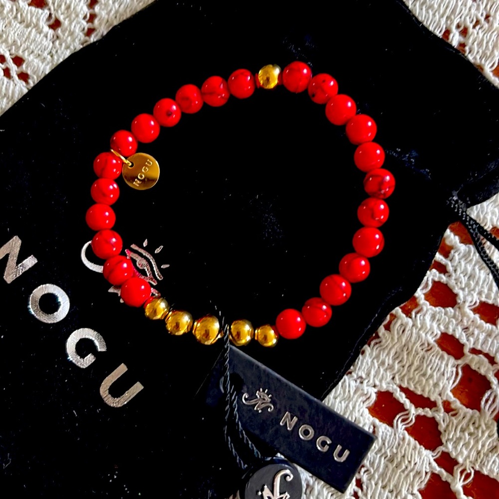NIB NWT ENERGY LOVE HOPE WEALTH BEAUTIFUL CORNELIAN BEAD ACCENTED WITH GOLD